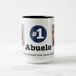 Nr. eine Abuelo 2 Gewohnheits-Foto-Tasse Zweifarbige Tasse