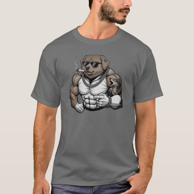 NSDR Dog, muscular, tattooed, bodybuilder  T-Shirt (Vorderseite)