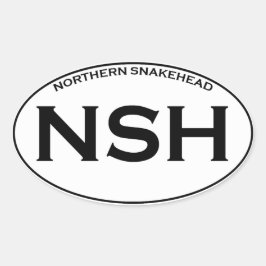 NSH — Fisch aus Nördlicher Snakehead Ovaler Aufkleber