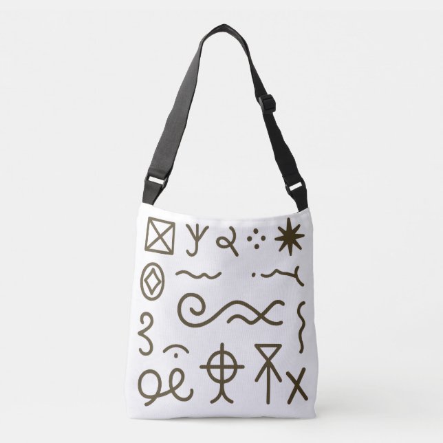 Nsibidi Ancient African  Tragetaschen Mit Langen Trägern (Vorderseite)