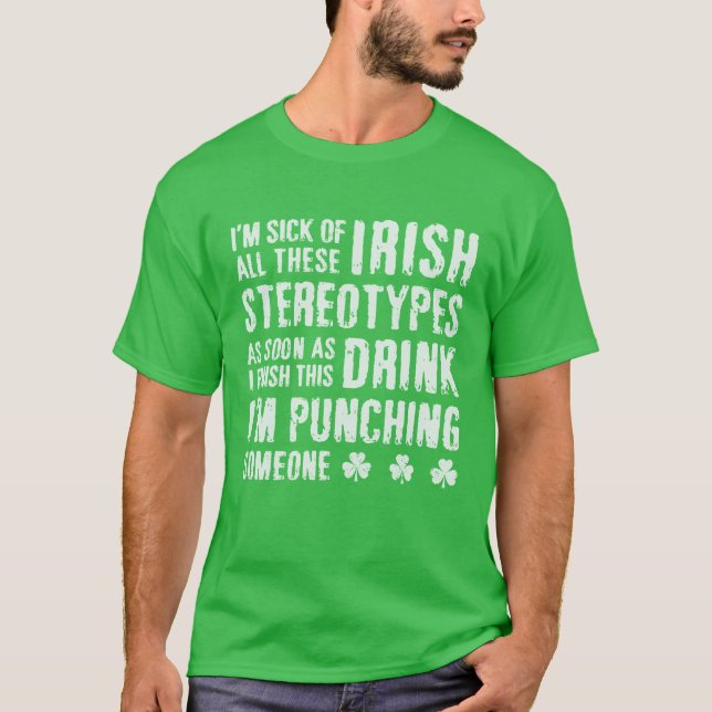 NSPF Funny Irlandais Stéréotypes T-shirt (Devant)