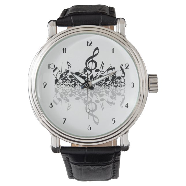 Nthin', aber zitternde Musiknoten Wrist Watch Armbanduhr (Vorderseite)