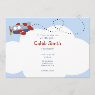 Nuage d'avion 1 invitation d'anniversaire