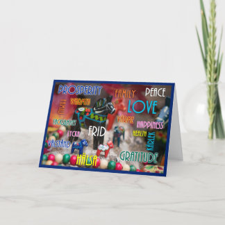Nuage de mots suédois Carte de Noël Cheval de Dala