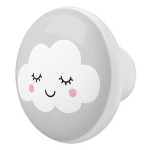Nuage de sommeil sur le bouton de porte gris