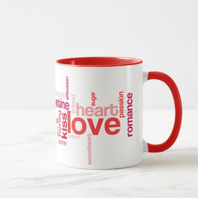 Nuage d'étiquette d'amour avec la tasse nommée (Droite)