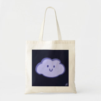 nuage souriant et sac vert