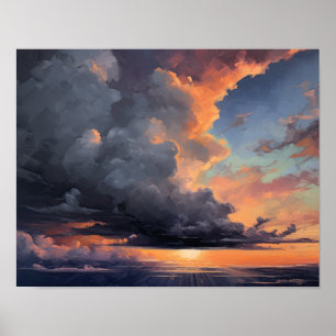 Nuages à l'aube Impression d'art Affiche