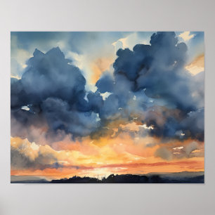 Nuages à l'aube Peinture Impression d'art Affiche