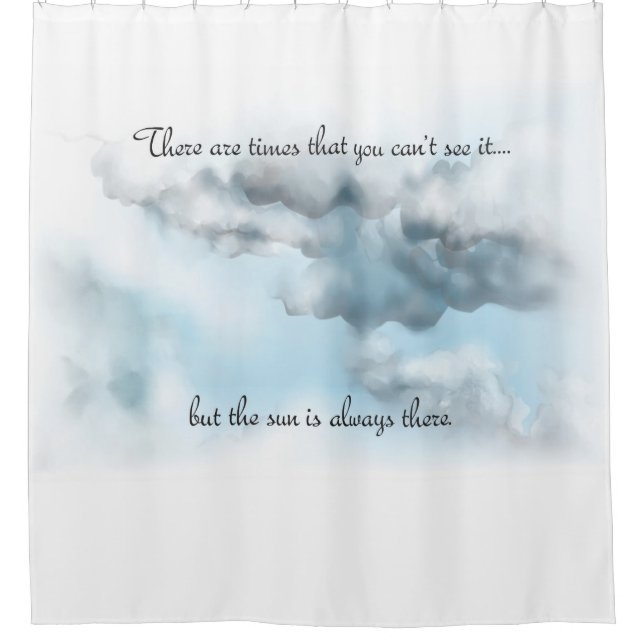Nuages avec citation rideau de douche (Devant)