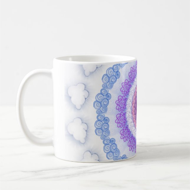 Nuages dans ma tasse florale de remous de café (Gauche)