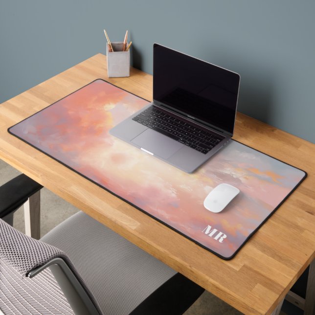 Nuages de coucher de soleil rose moderne Ciel Mono (Bureau 2)