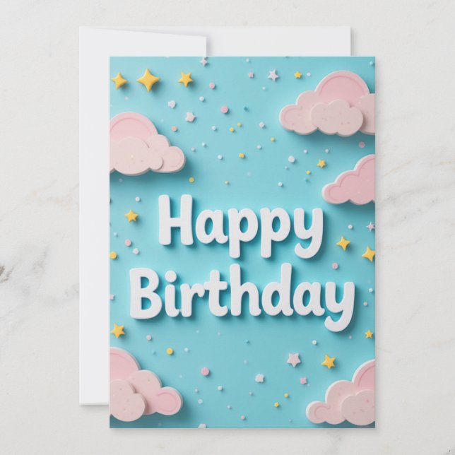 Nuages de rêve Carte d'anniversaire (Devant)