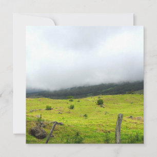 Nuages descendant sur les pâturages et carte plate