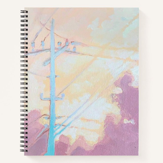 Nuages douillets moteurs carnet art original (Devant)