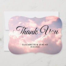 Nuages romantiques Cartes de remerciements