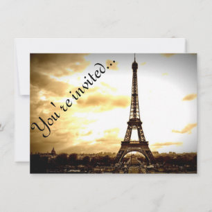 Nuages sur Paris Vintage Look Invitations