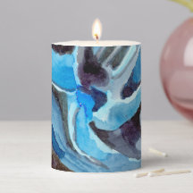 Nuances de bleu bougie à pilier 3" x 4"