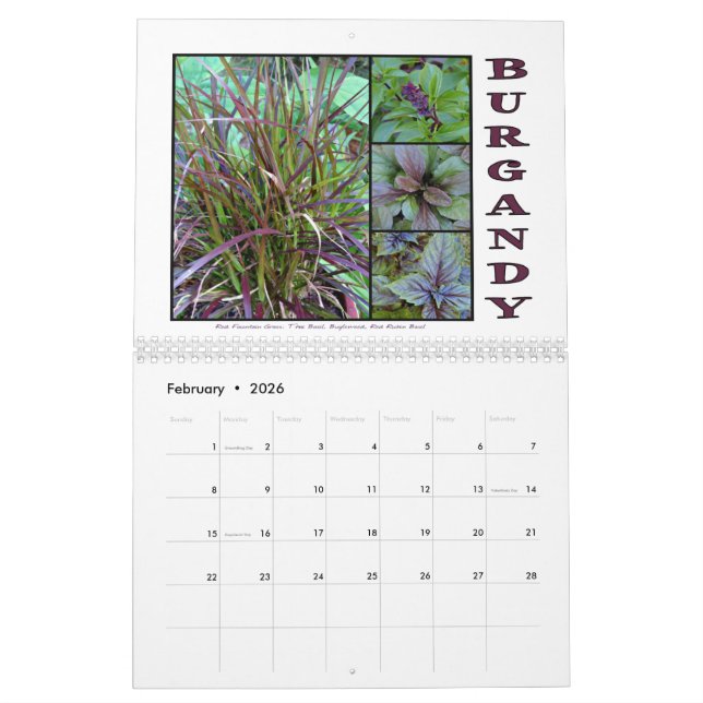 Nuances de la nature Collage floral Calendrier des (Feb 2026)