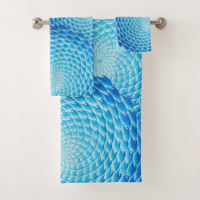 Nuances d'ensemble bleu de serviette de mandala (En situation)