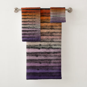Nuances d'orange et de violet Art aquarelle salée