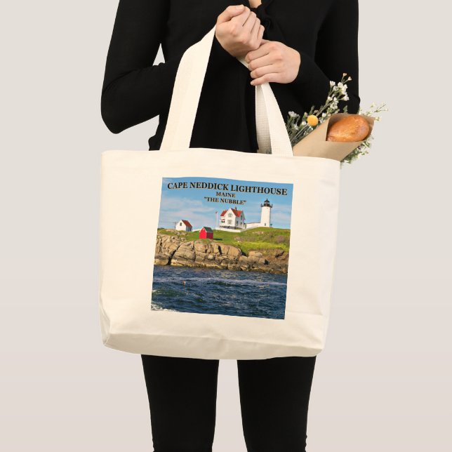 Nubble Light, Cape Neddick Maine Grand Sac fourre- (Devant (produit))