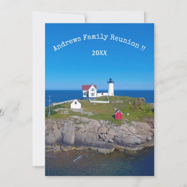 Nubble Light Family Wiedersehen Maine Lighthouse P Einladung (Vorderseite)