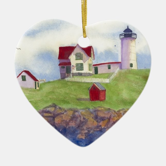 Nubble Light House York Maine Keramikornament (Vorne)