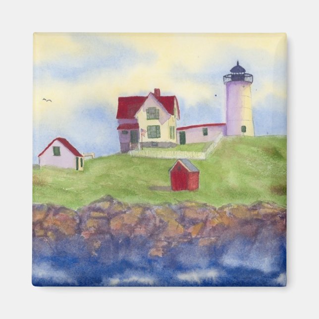Nubble Light House York Maine Magnet (Devant)