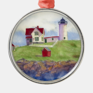 Nubble Light House York Maine Ornement métallique
