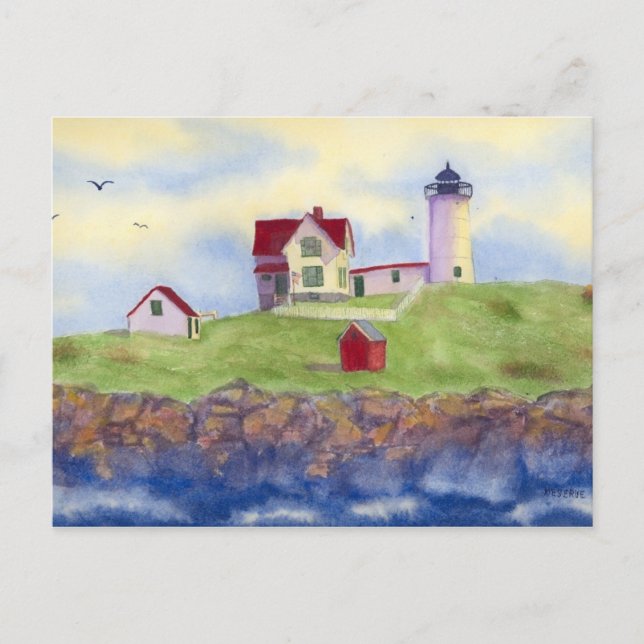 Nubble Light House York Maine Postcard Postkarte (Vorderseite)