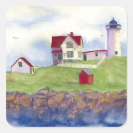 Nubble Light House York Maine Quadratischer Aufkleber