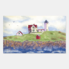 Nubble Light House York Maine Rechteckiger Aufkleber