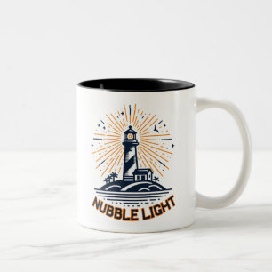 Nubble Light Maine Sonnenaufgang Zweifarbige Tasse