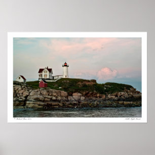 Nubble Light Sunset Poster