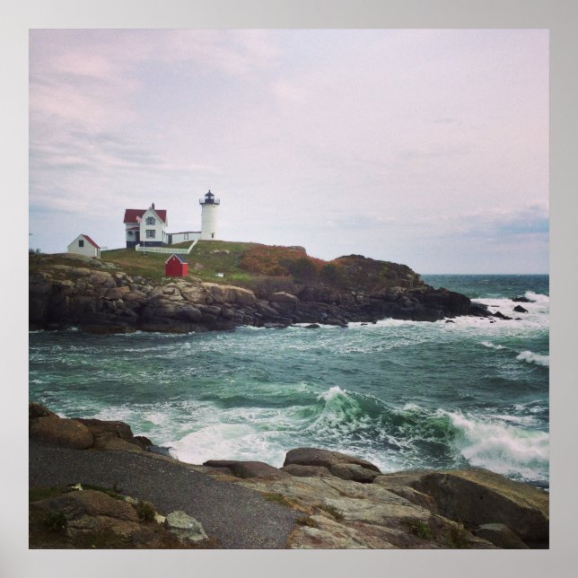 Nubble Light - York, Maine 24 x 24 Poster (Devant)