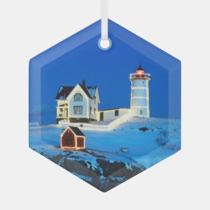 Nubble Lighthouse Ornament Aus Glas