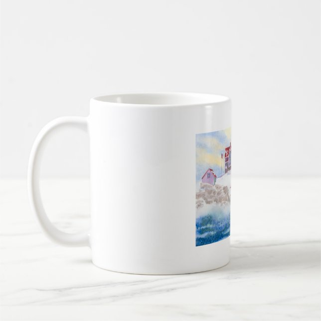 Nubble Lighthouse-Tasse Kaffeetasse (Links)