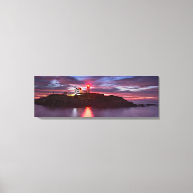 Nubble Lighthouse Wrapped Canvas Leinwanddruck (Vorderseite)