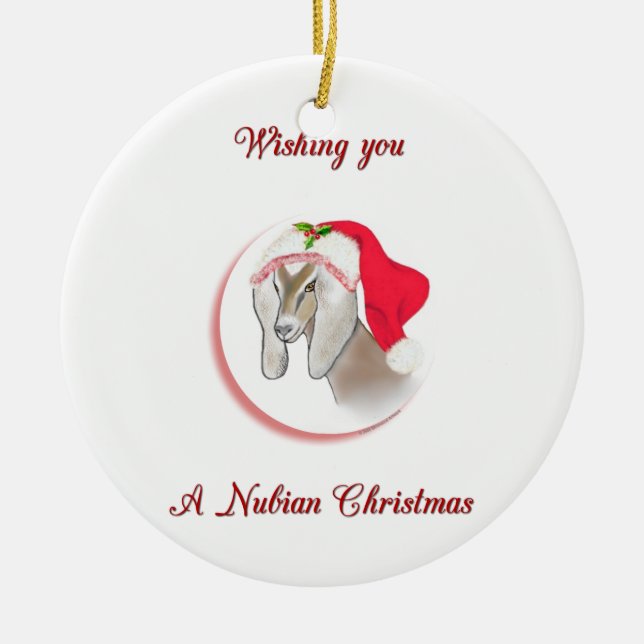Nubian Christmas Goat Ornament (Vorne)