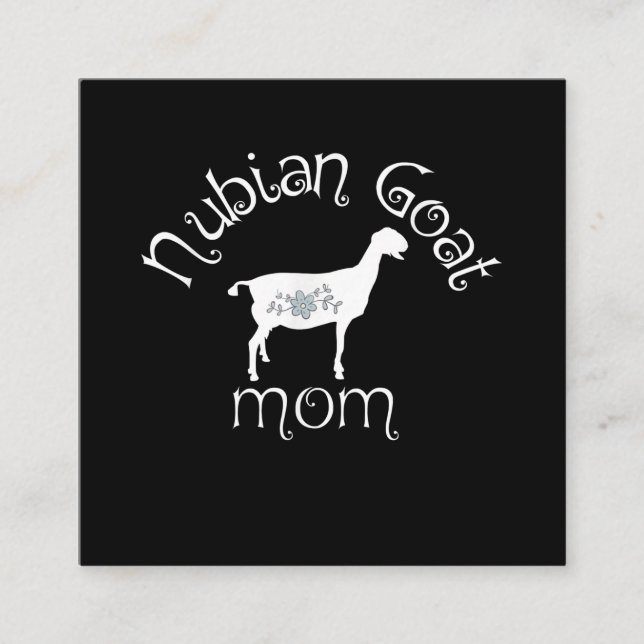 Nubian Goat Mama Gift Quadratische Visitenkarte (Vorderseite)