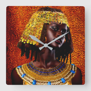 Nubian Queen Quadratische Wanduhr