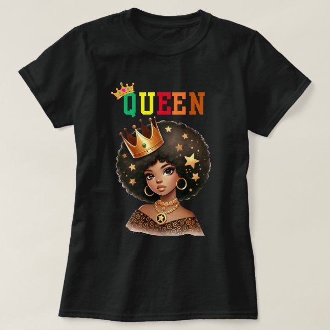 Nubian Queen: T - Shirt von Royalty Women (Design vorne)