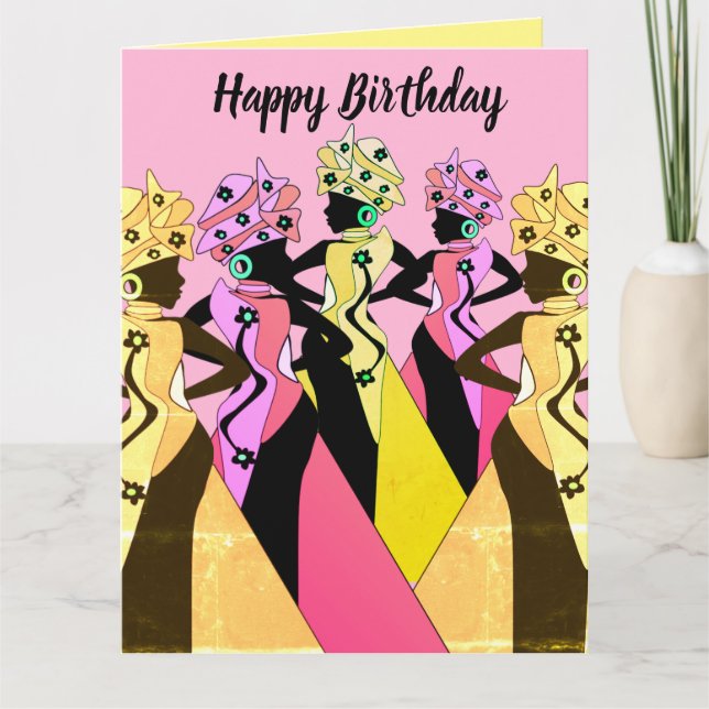 Nubian Women Art African American Birthday Card Karte (Vorderseite)