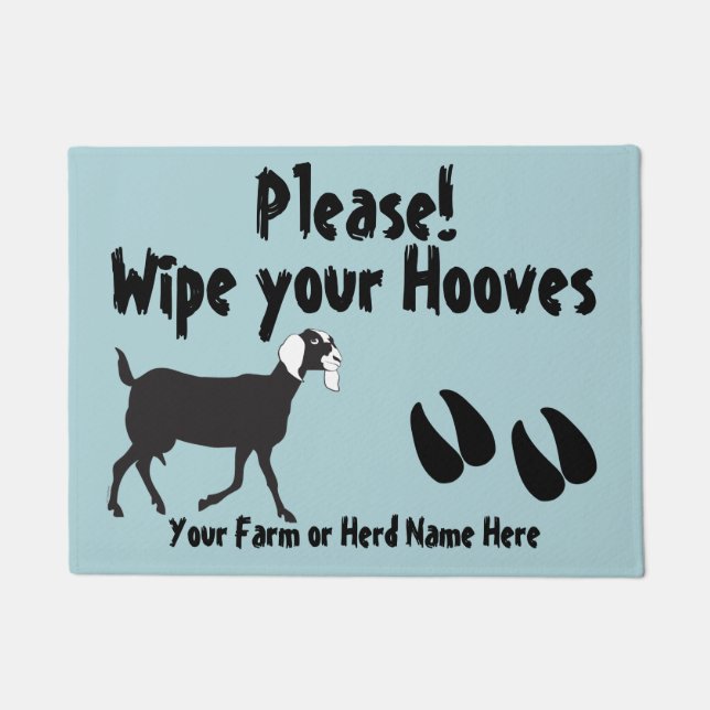 Nubische Ziege Wischen Sie Ihre Hooves WÄHLEN FARB Fußmatte (Vorderseite)