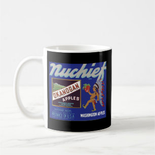 Nuchief Äpfel - Vintage-Fruchtkistenetikett Kaffeetasse