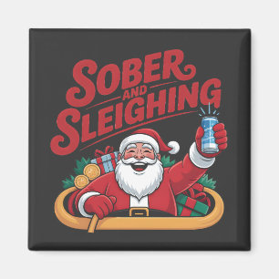 Nüchtern und Schlittenfahrend Nüchterner Weihnacht Magnet