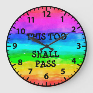 Nüchterne 12-Schritte-Sobriety-Recovery-Regenbogen Große Wanduhr