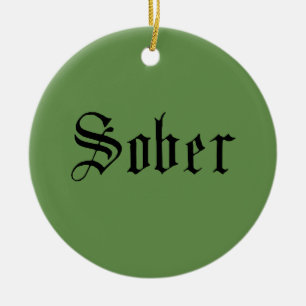 Nüchterne Weihnachtsverzierung, grün Keramik Ornament
