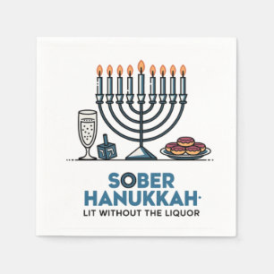 Nüchterner jüdischer Chanukka Lit ohne den Alkohol Serviette